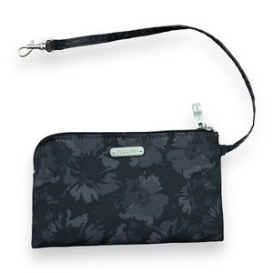 Baggallini RFID Phone Wristlet, Black/Grey Floral